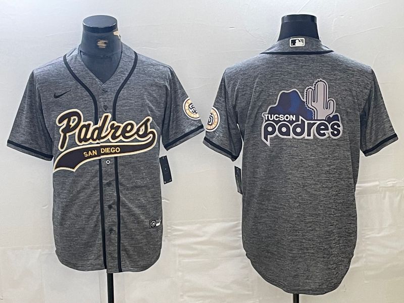 Men San Diego Padres Blank Grey Jointly 2024 Nike MLB Jersey style 5->san diego padres->MLB Jersey